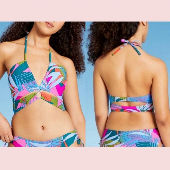 3 PIECE FLORAL AND TEAL JUNIORS SWIMSUIT SET - Picture 15 of 15